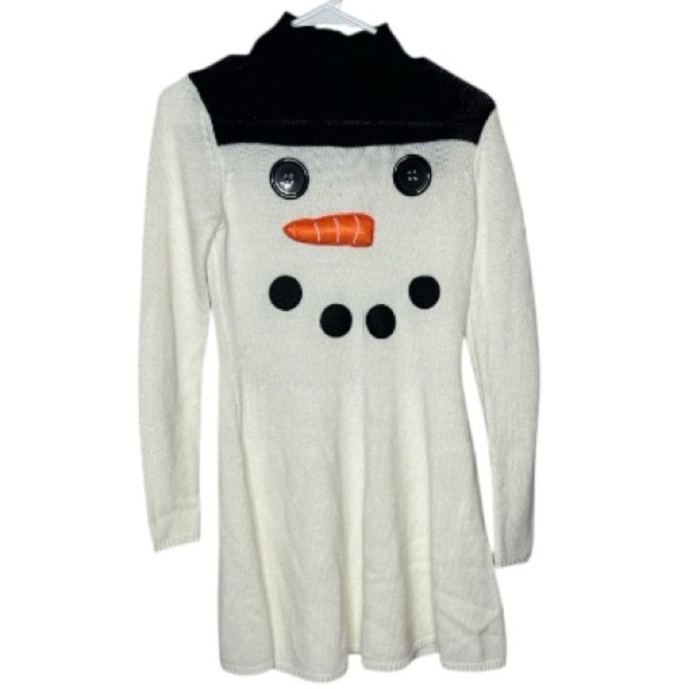 Xhilaration Snowman Sweater Dress in Black and White. Size Small.